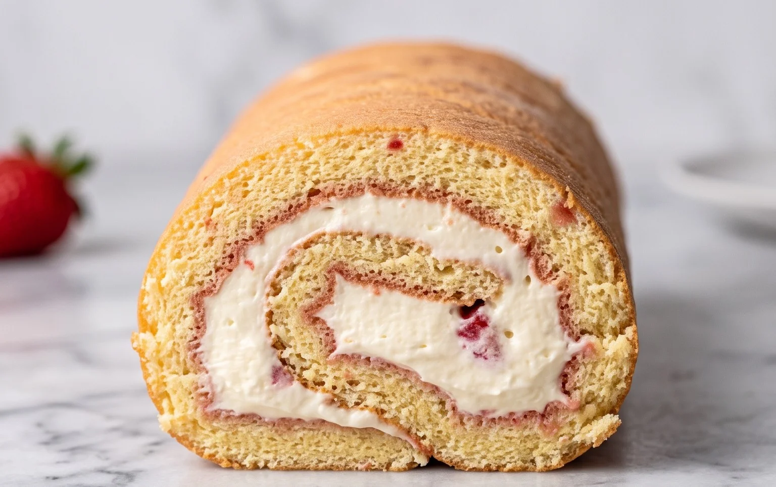 Erdbeer-Biskuitrolle mit Mascarpone: Sonnige Verführung